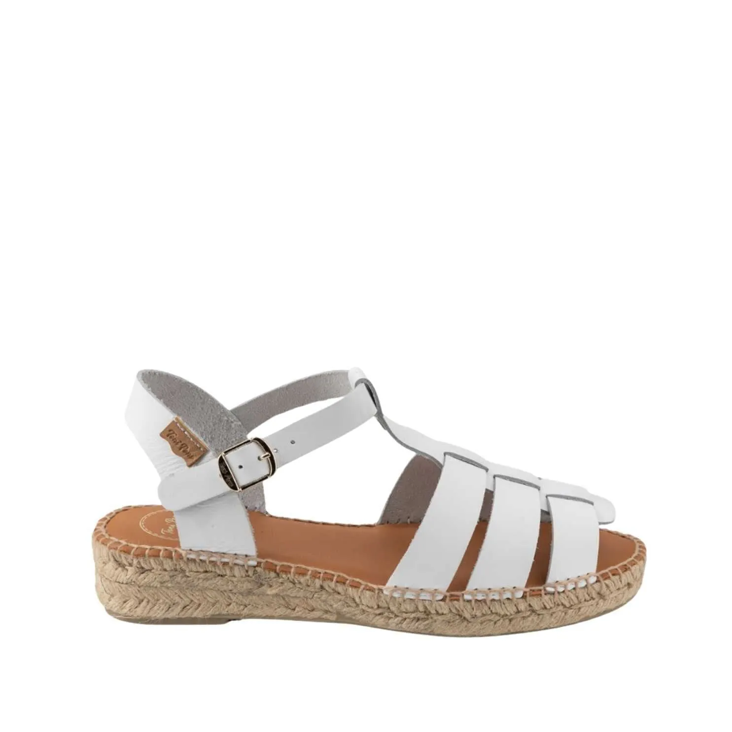Plain Leather Wedge Espadrille for Women - Emma