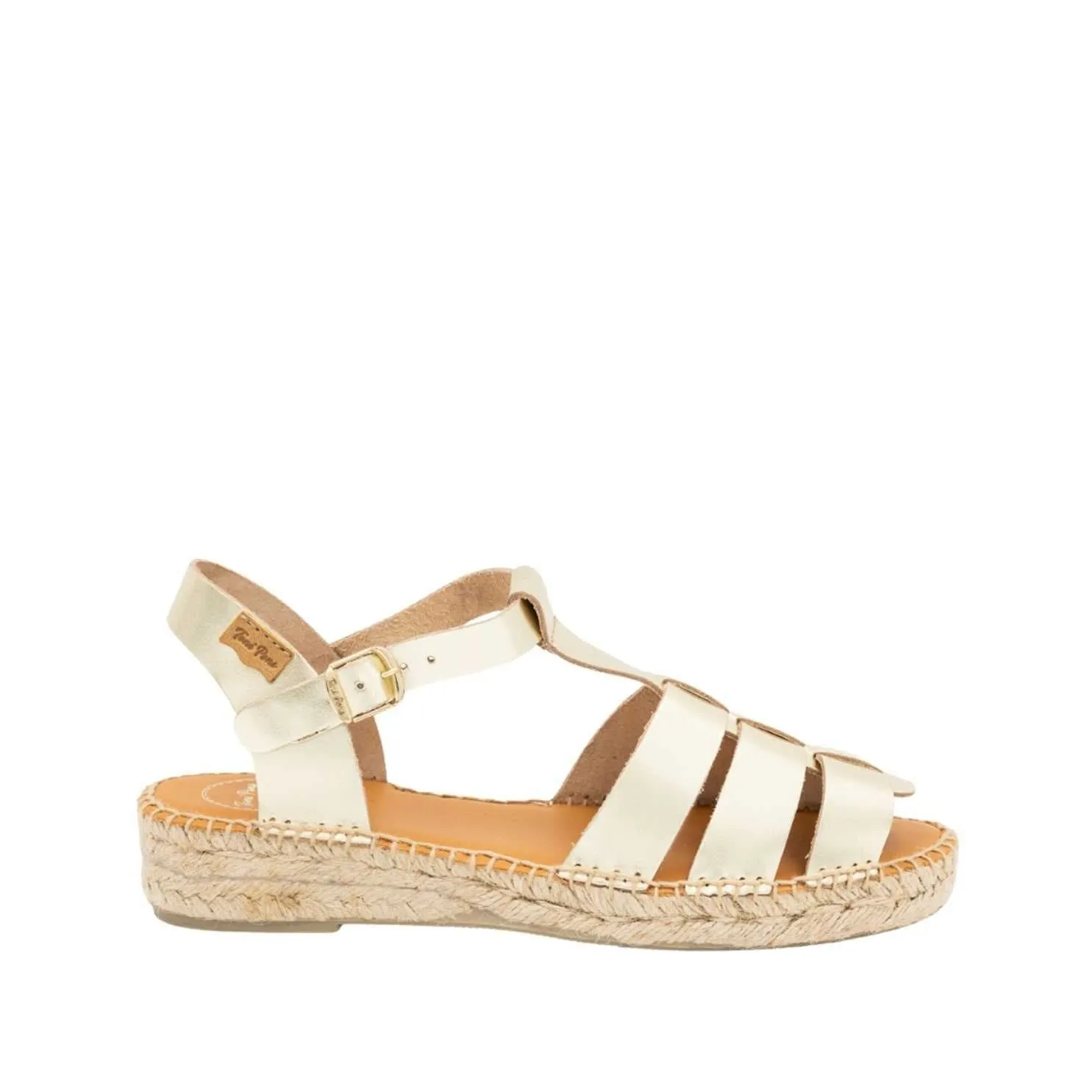 Plain Leather Wedge Espadrille for Women - Emma