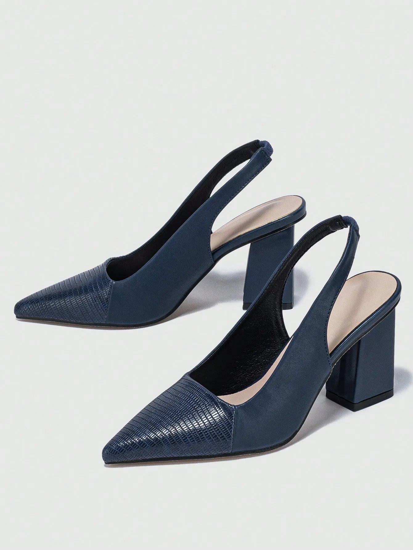 Pointed Toe Back Strap High Heels