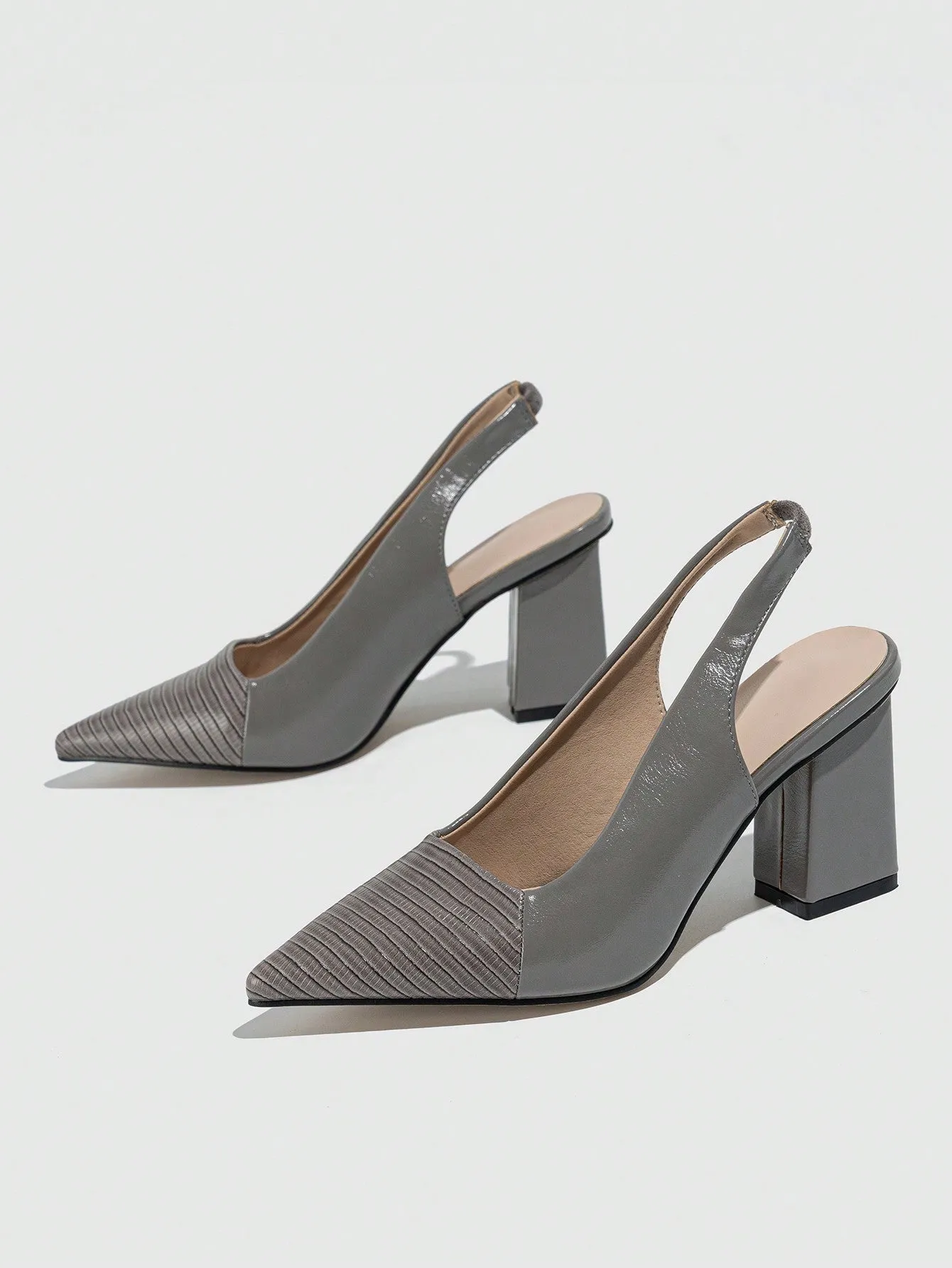 Pointed Toe Back Strap High Heels