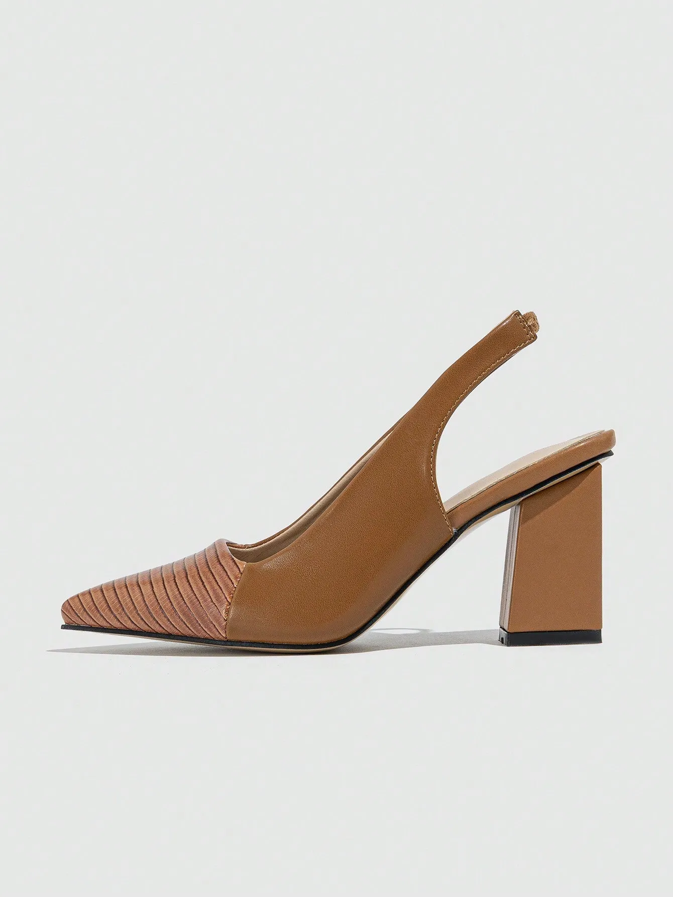Pointed Toe Back Strap High Heels