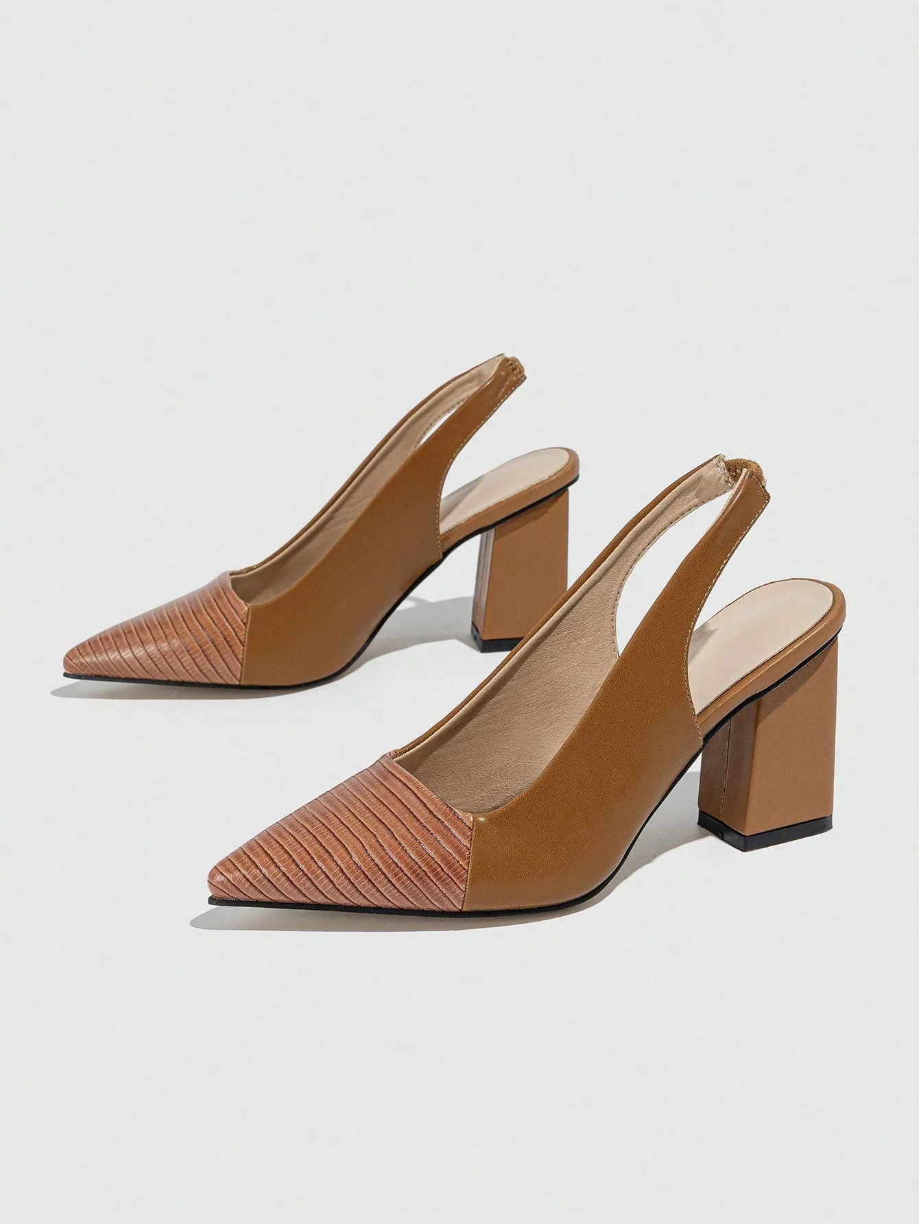 Pointed Toe Back Strap High Heels