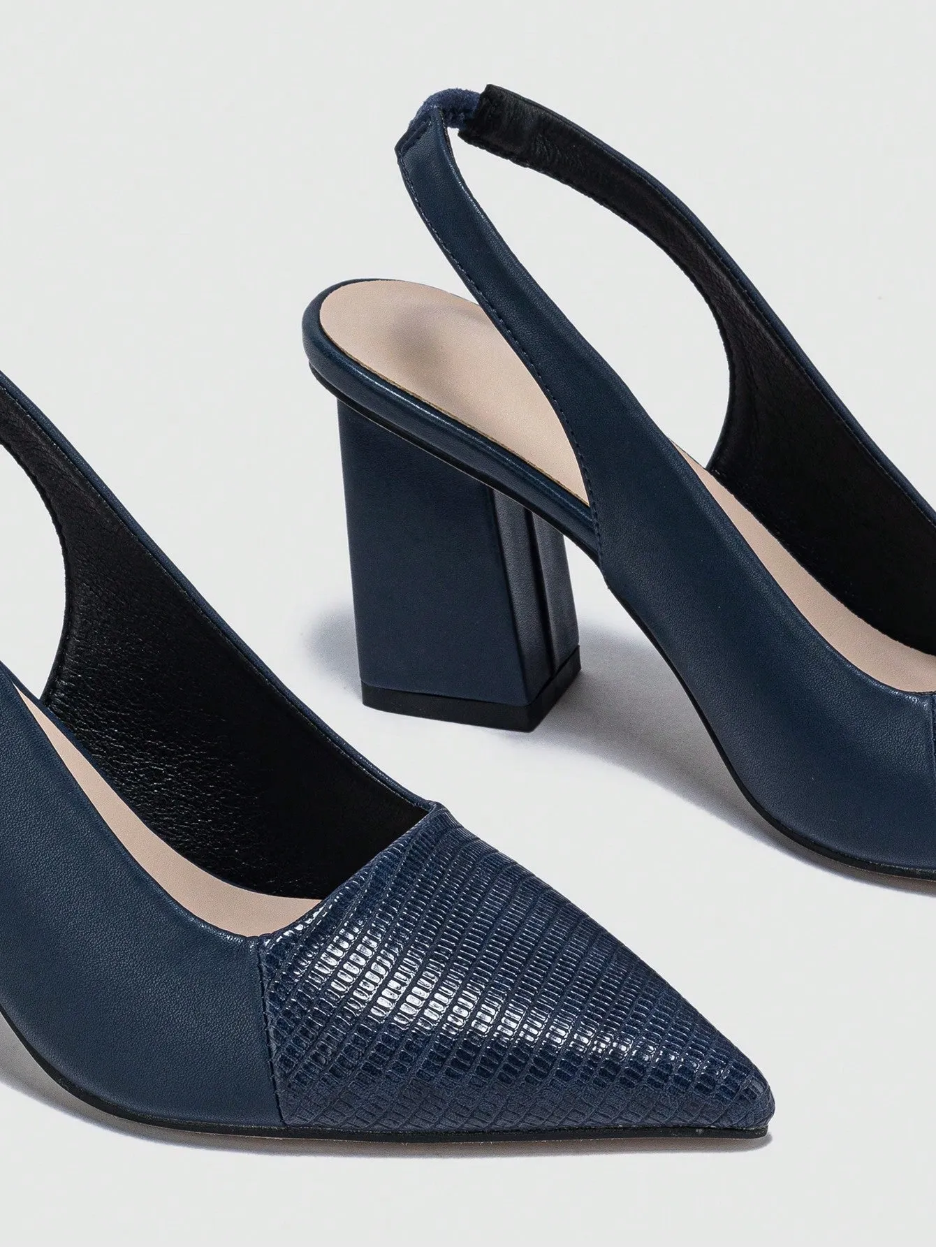 Pointed Toe Back Strap High Heels