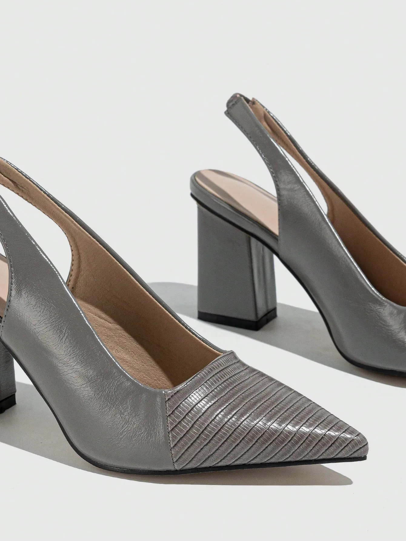 Pointed Toe Back Strap High Heels