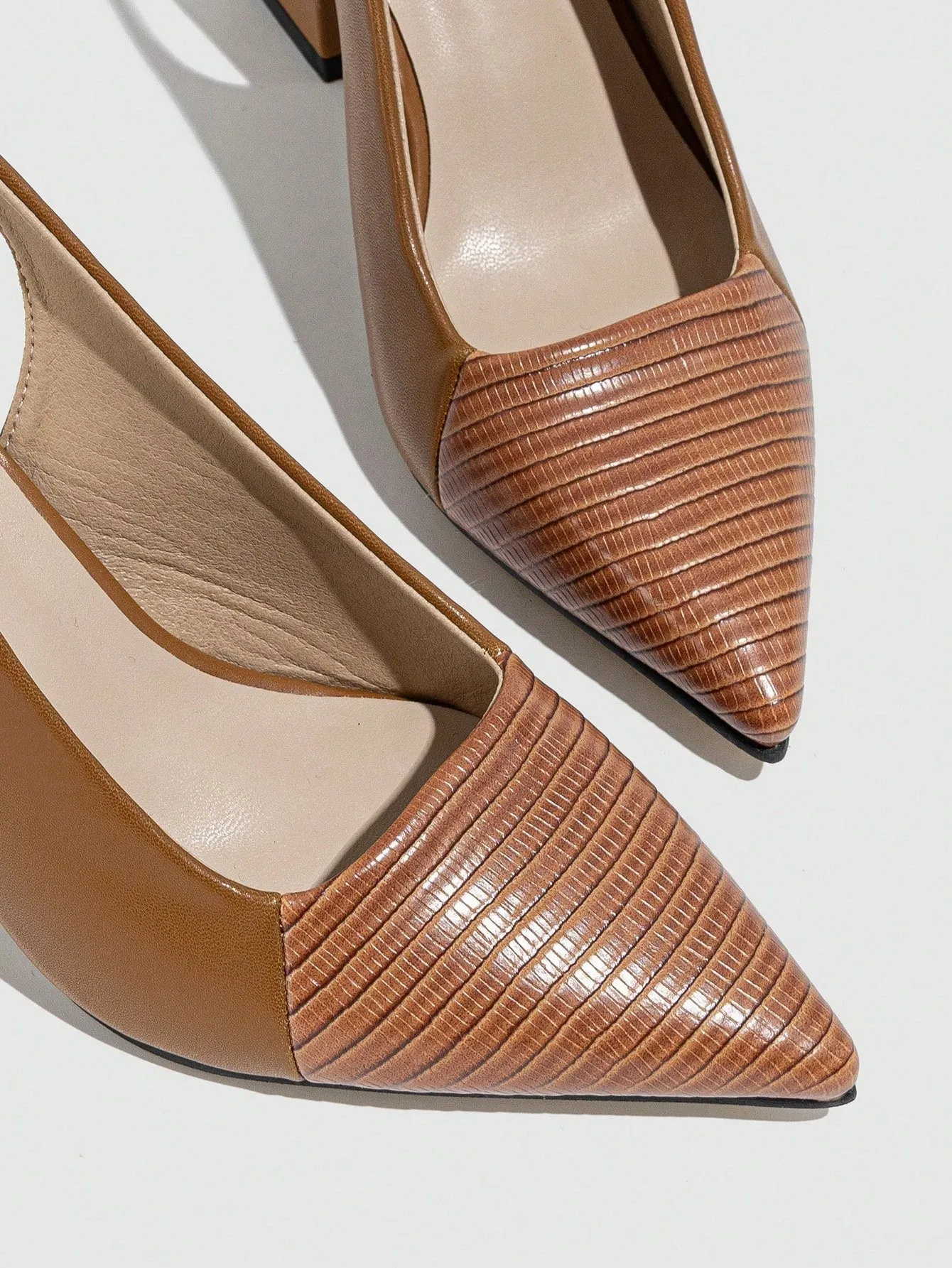 Pointed Toe Back Strap High Heels