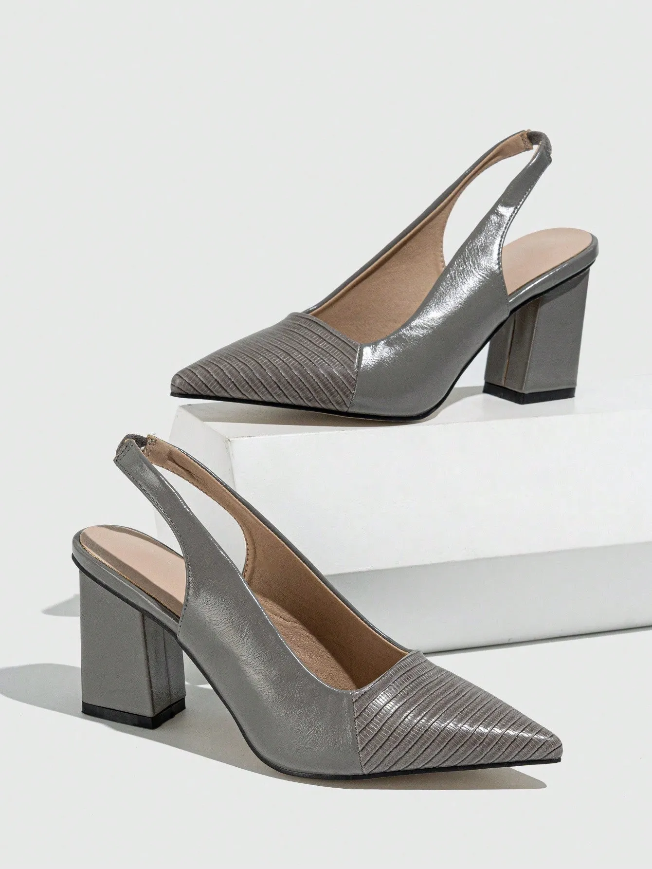Pointed Toe Back Strap High Heels