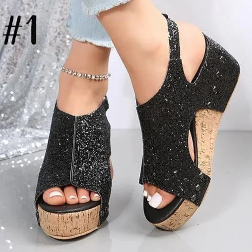 PRE-ORDER Women's Sparkle Wedge Shoe - (5/15)