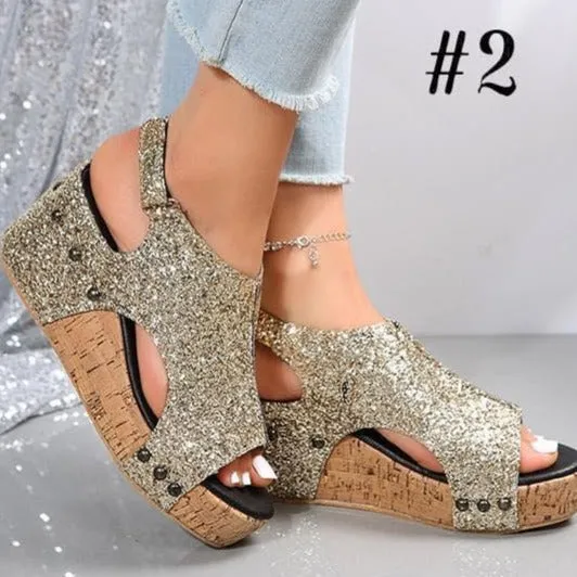PRE-ORDER Women's Sparkle Wedge Shoe - (5/15)