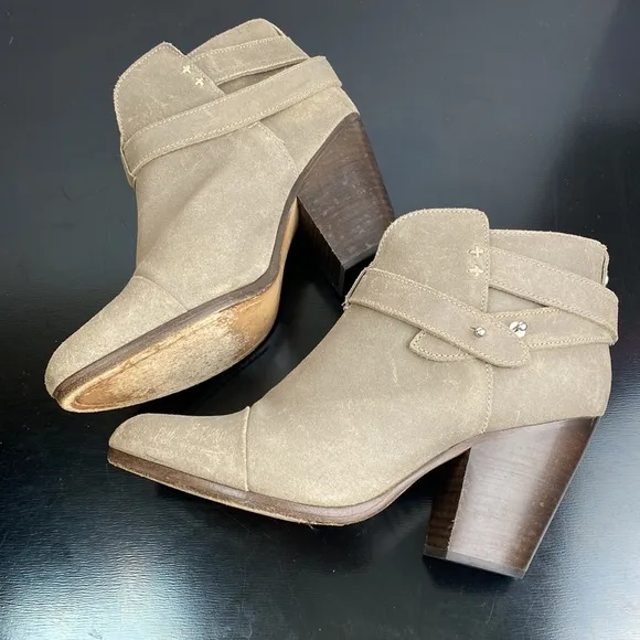 Rag &amp; Bone Black Harrow Suede Booties. Size 38