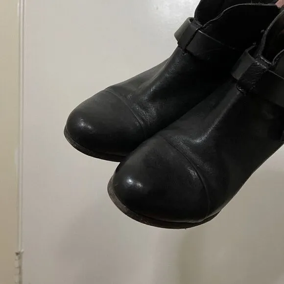 Rag &amp; Bone black leather heeled ankle booties with strap size EU 38 US 8
