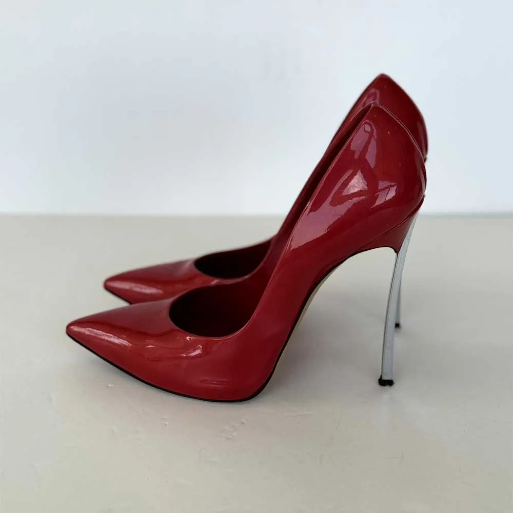 Red Patent Blade Pumps