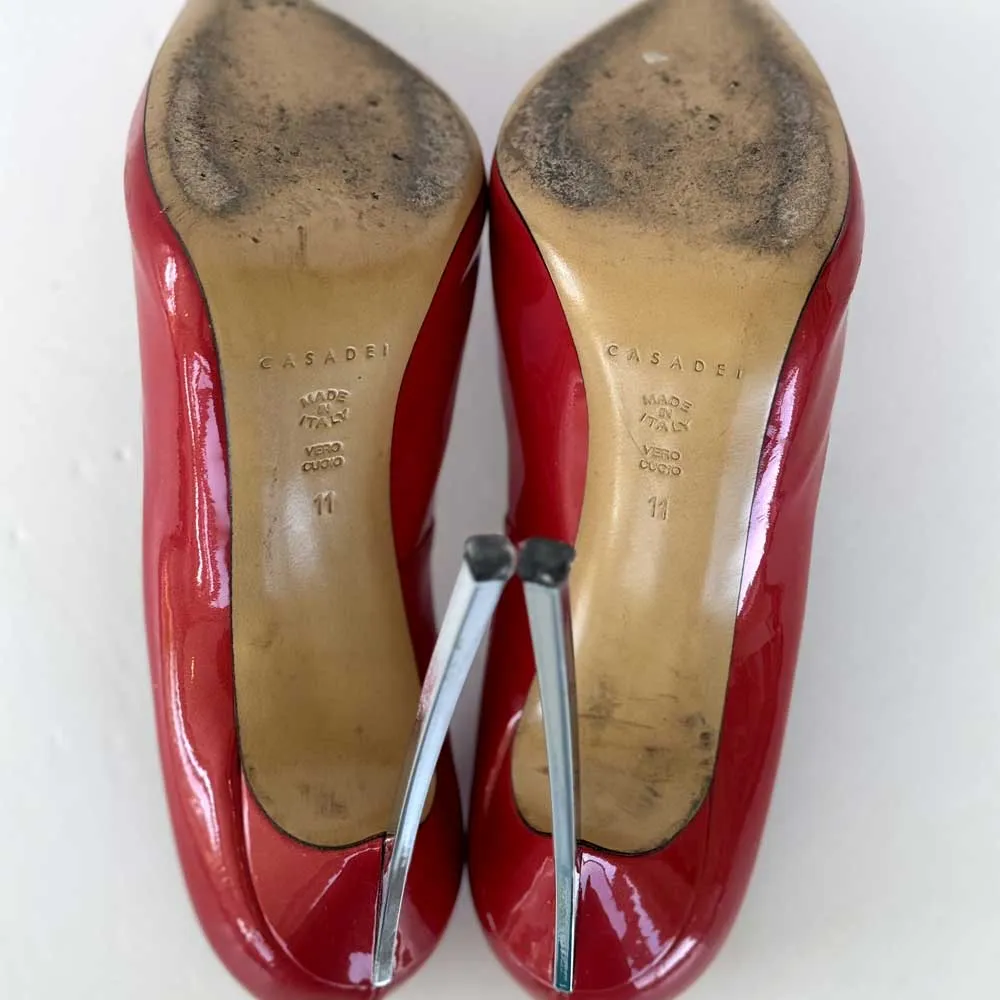 Red Patent Blade Pumps