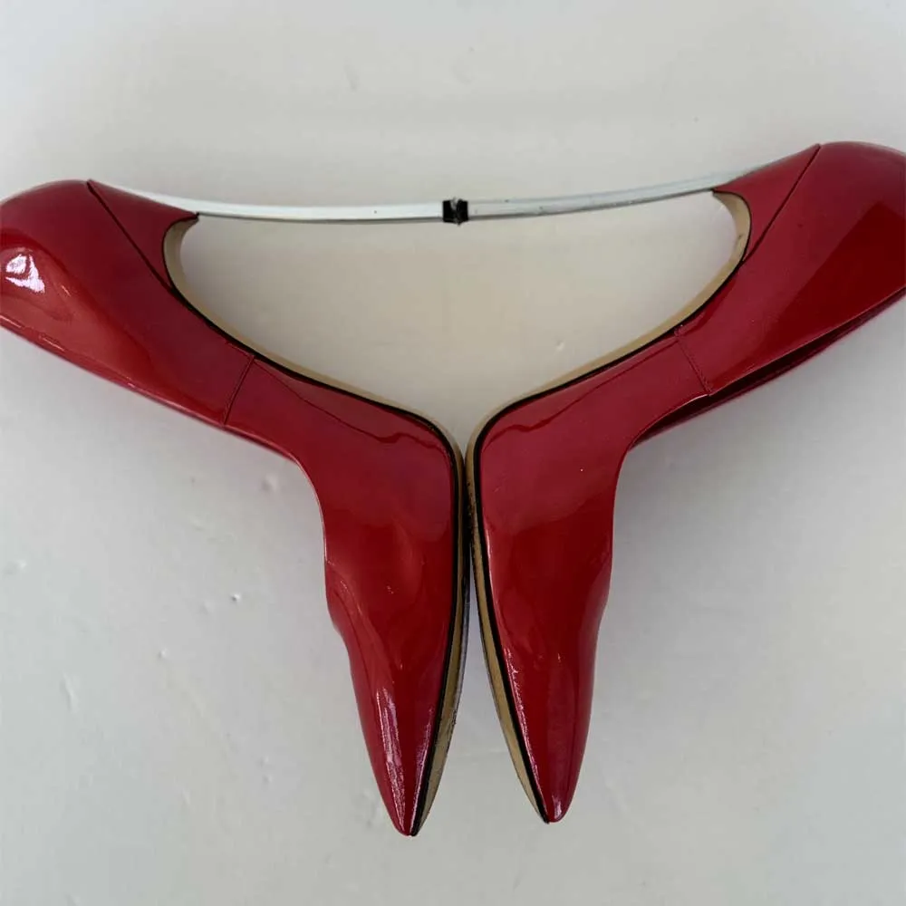 Red Patent Blade Pumps