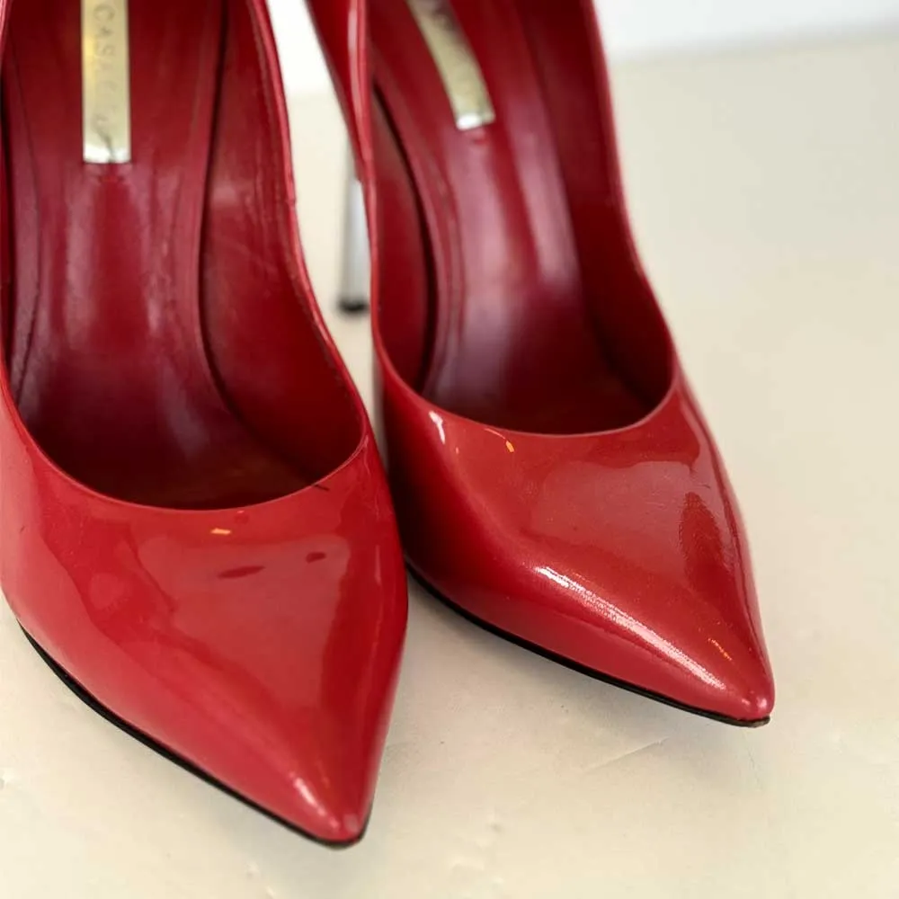 Red Patent Blade Pumps