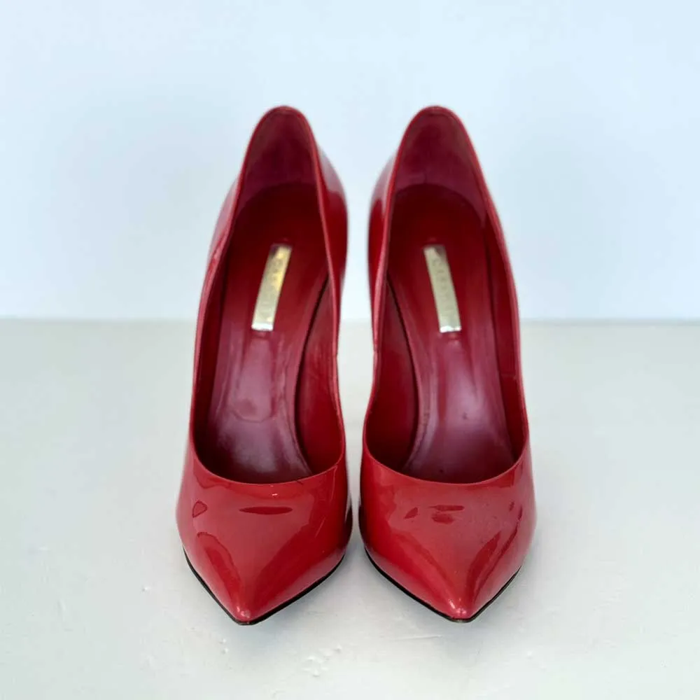 Red Patent Blade Pumps