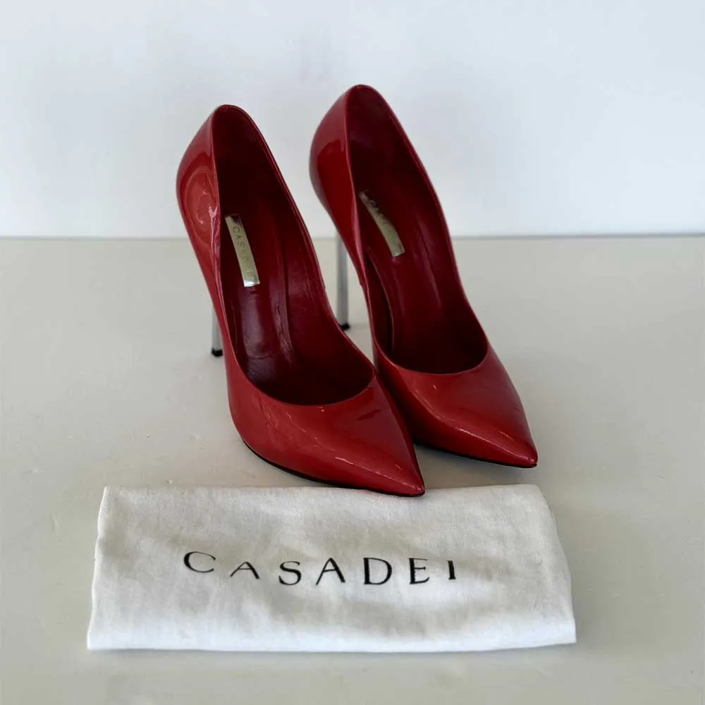 Red Patent Blade Pumps