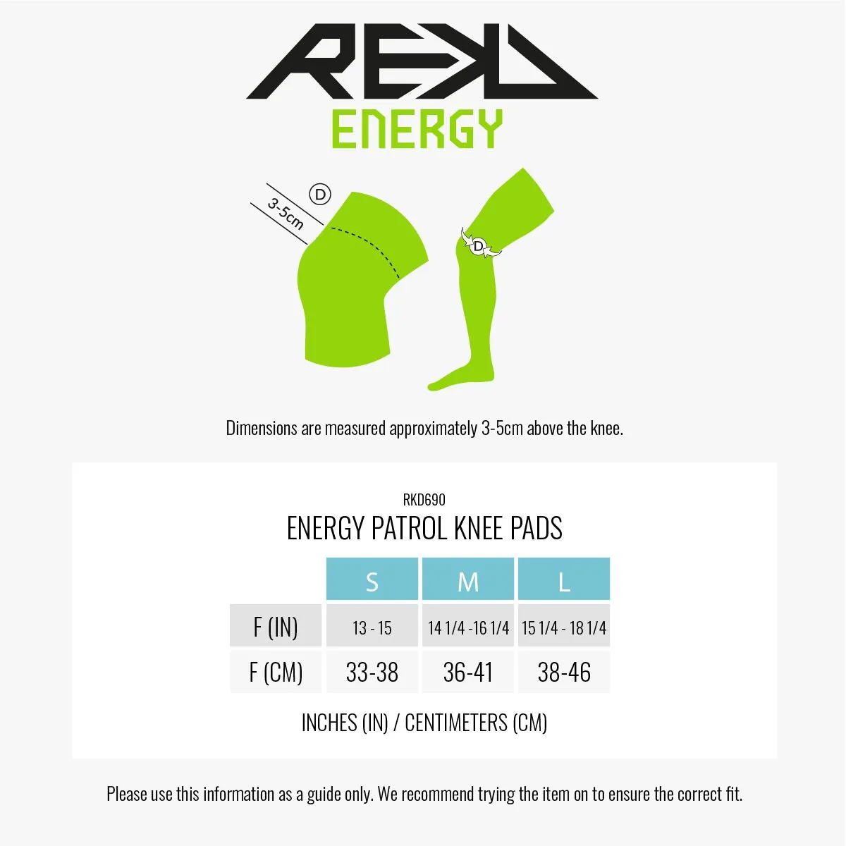 REKD Energy Patrol Skateboard Skate BMX Ramp Knee Pads - White