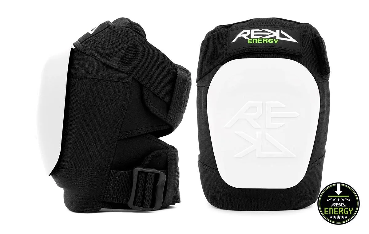 REKD Energy Patrol Skateboard Skate BMX Ramp Knee Pads - White