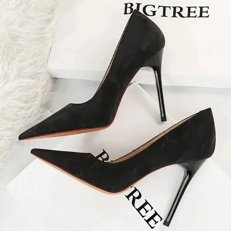 Retro Women Pumps Pointed Toe Stiletto High Heels Women's Sexy Nightclub Shoes New Heels Shoes Female Pumps