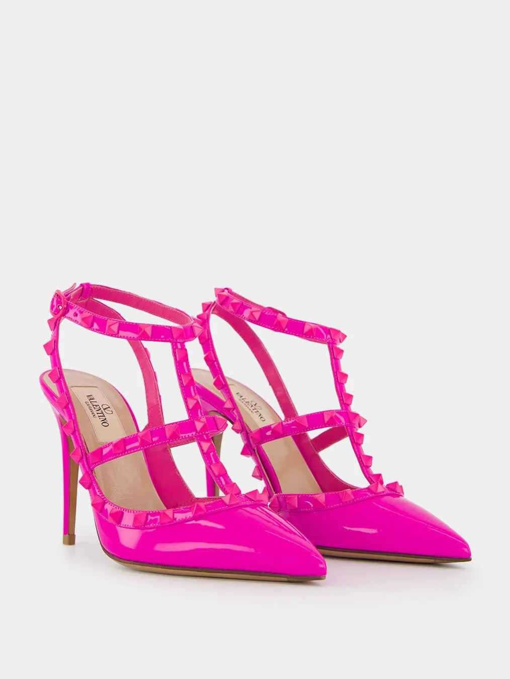 Rockstud 100mm Ankle-Strap Pumps