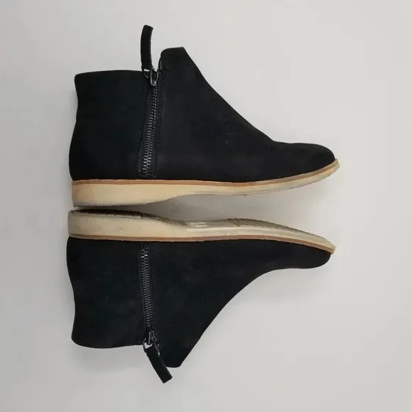 Rollie Side Zip Black Nubuck Leather Booties 6