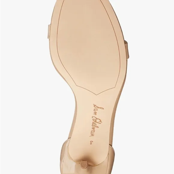 Sam Edelman | Women’s nude/tan patent ankle strap single bridge strap, size 8.5