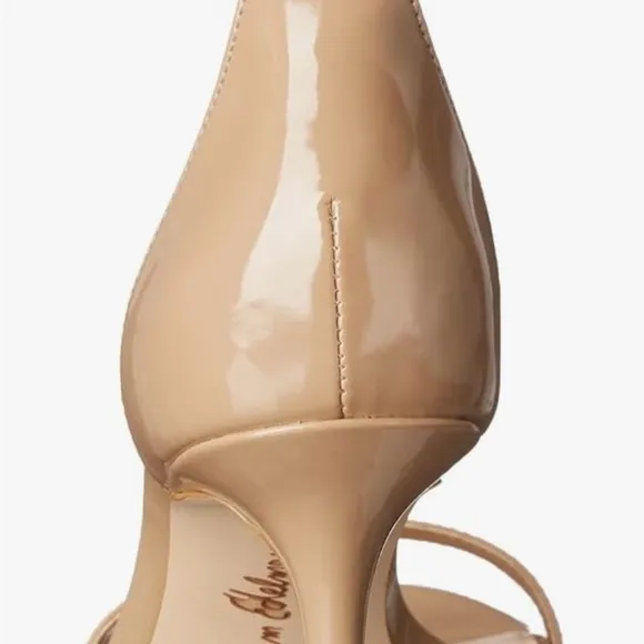 Sam Edelman | Women’s nude/tan patent ankle strap single bridge strap, size 8.5