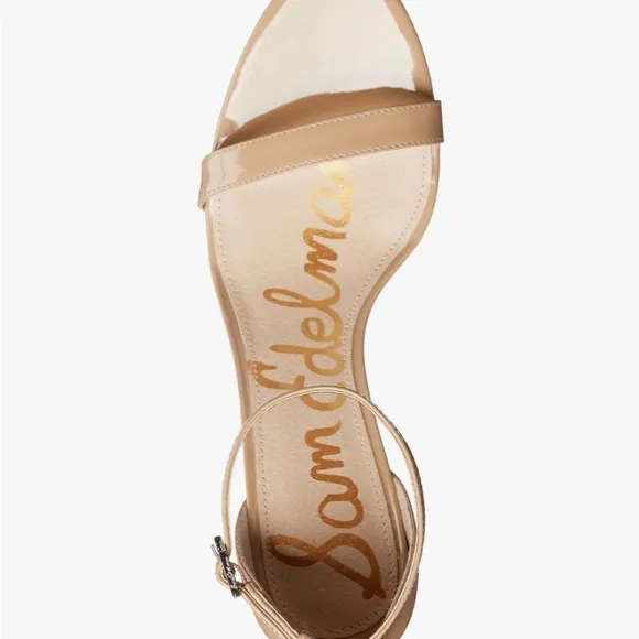 Sam Edelman | Women’s nude/tan patent ankle strap single bridge strap, size 8.5