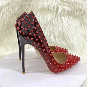 Scarlet Studded Toe Pumps - Size 1 (eu33)  IN STOCK