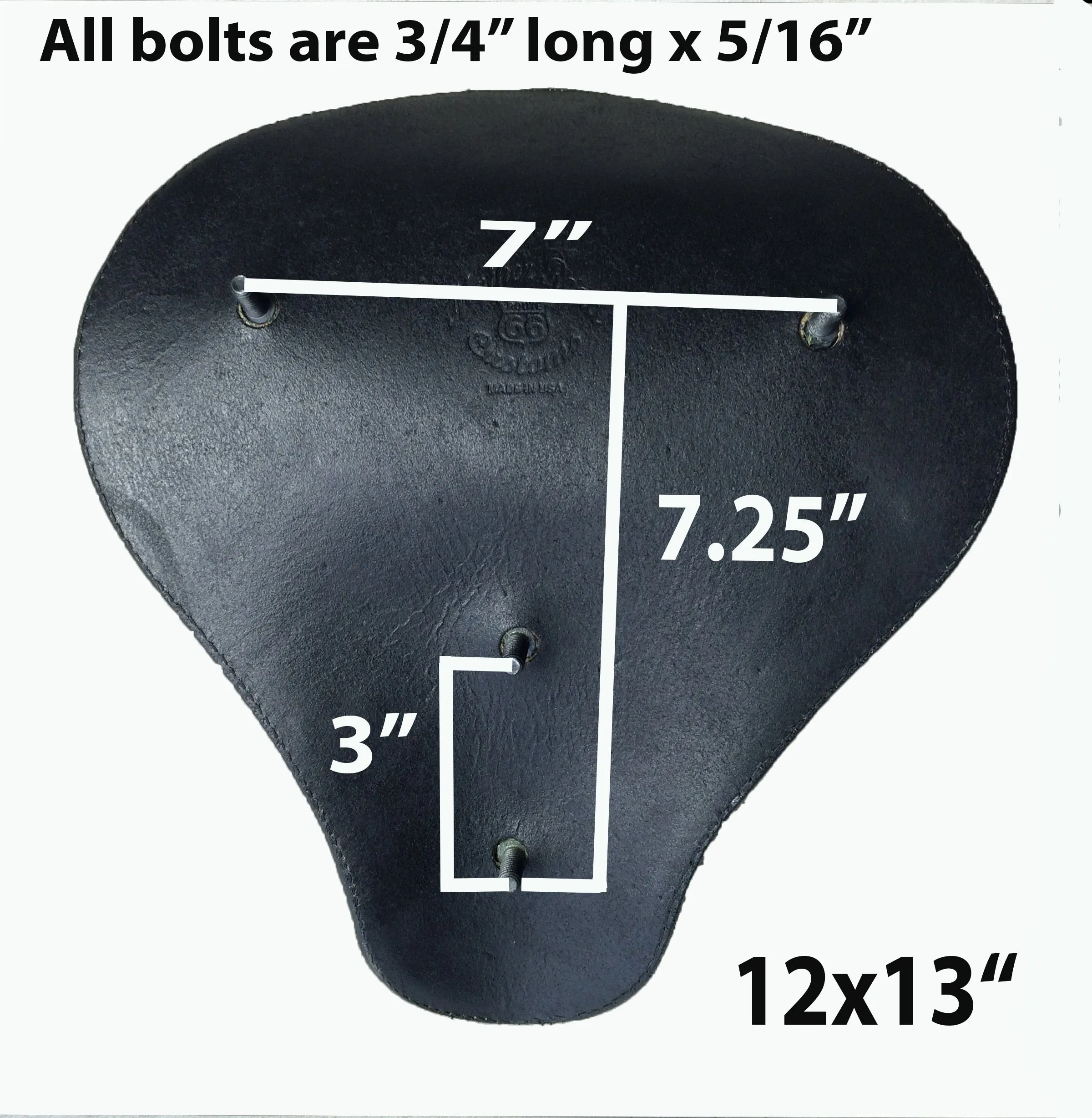 Seat P-Pad 12x13" Blk Dist Chopper Harley Softail Bobber Bates Style Tuck Roll