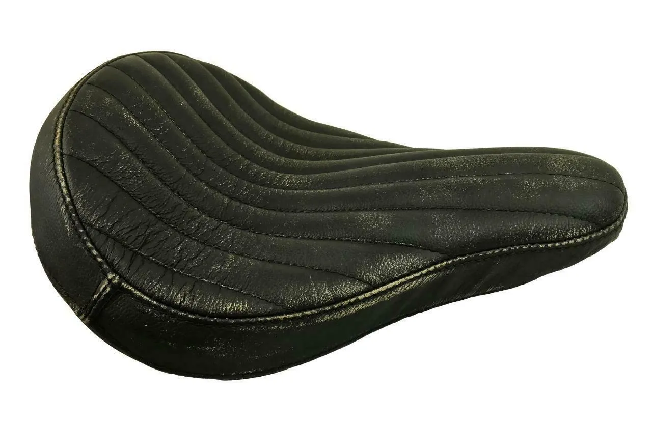 Seat P-Pad 12x13" Blk Dist Chopper Harley Softail Bobber Bates Style Tuck Roll
