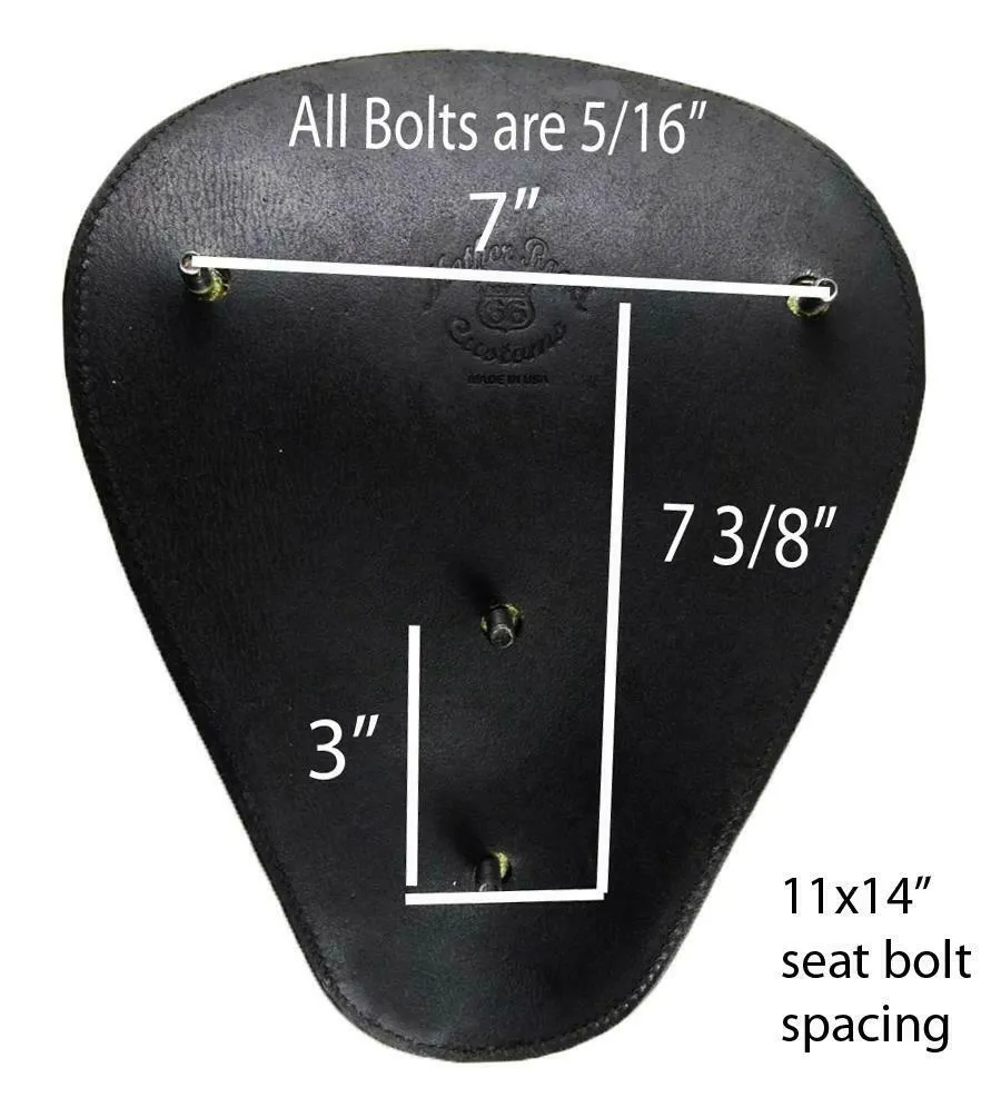 Seat P-Pad Chopper Harley Sportster Bobber Chopper 11x14 Blk Tuck Roll Leather