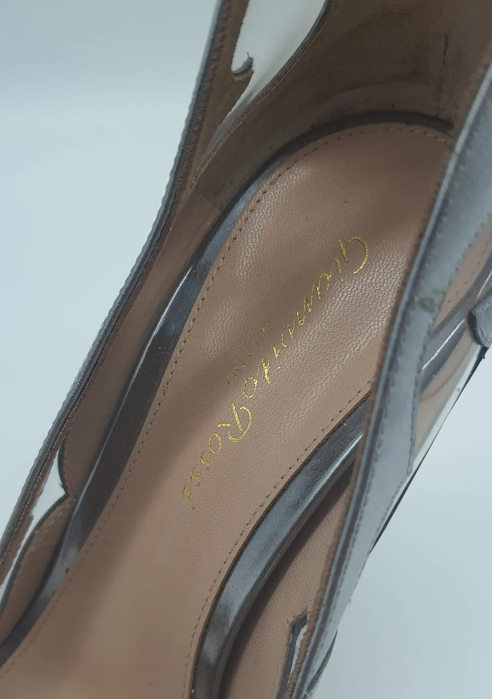 Silver Cut Out PVC Pumps