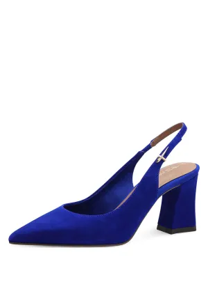 Sling Back Heeled Shoe - Royal Blue