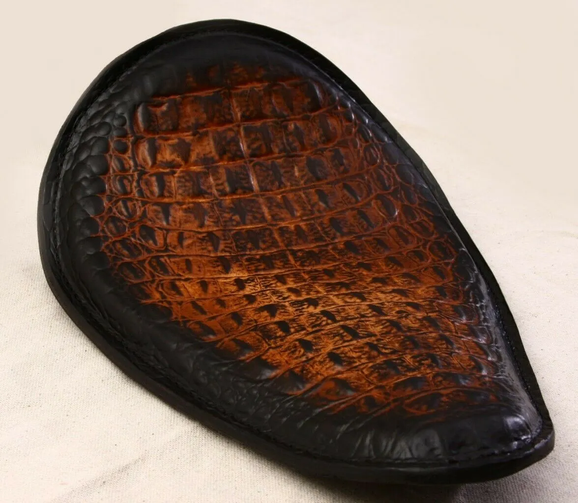 Solo Seat Chopper Harley Sportster Ant Blk Gator Banana