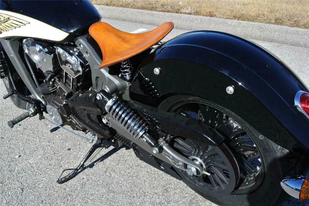 Spring Seat Chopper Bobber Harley Sportste 15x14 Tractor Ant Brn Tooled Leather