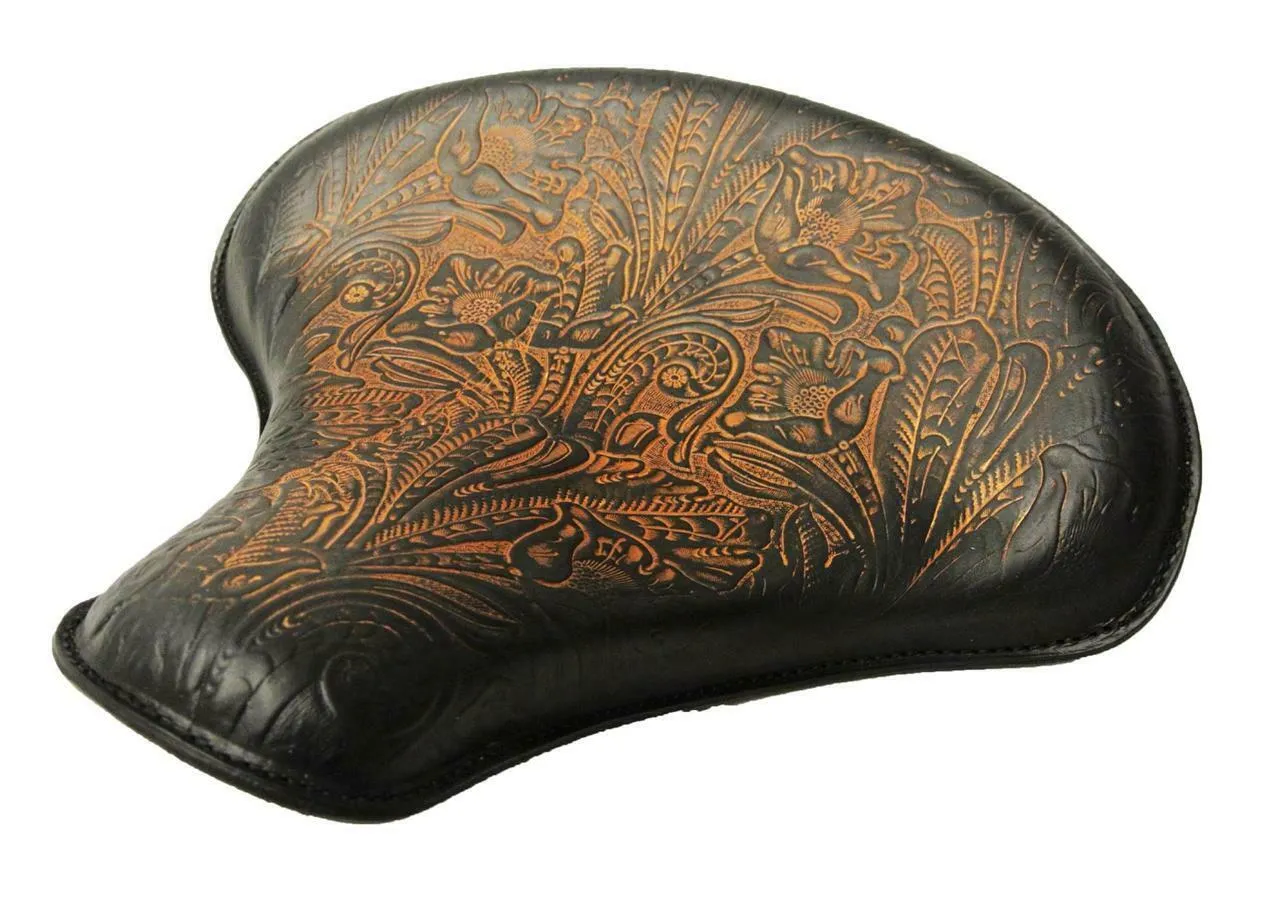 Spring Seat Chopper Bobber Harley Sportste 15x14 Tractor Ant Brn Tooled Leather
