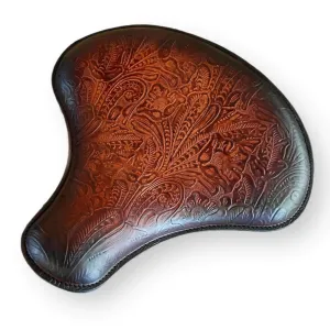 Spring Seat Chopper Bobber Harley Sportster 15x14 Tractor Brown Tooled Leather