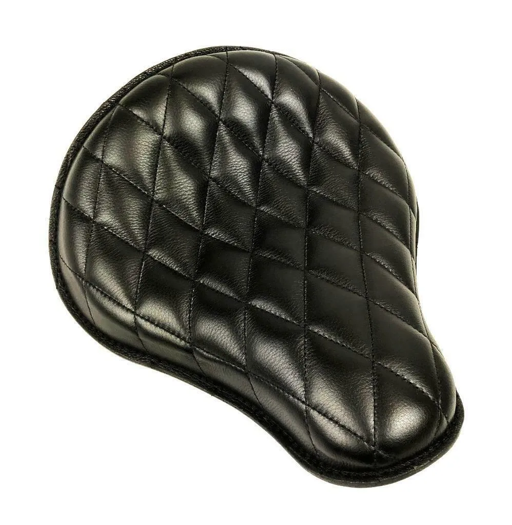 Spring Seat Chopper Sporster Dyna Harley Bobber Blk Diamond Stitched 12x13" fxr