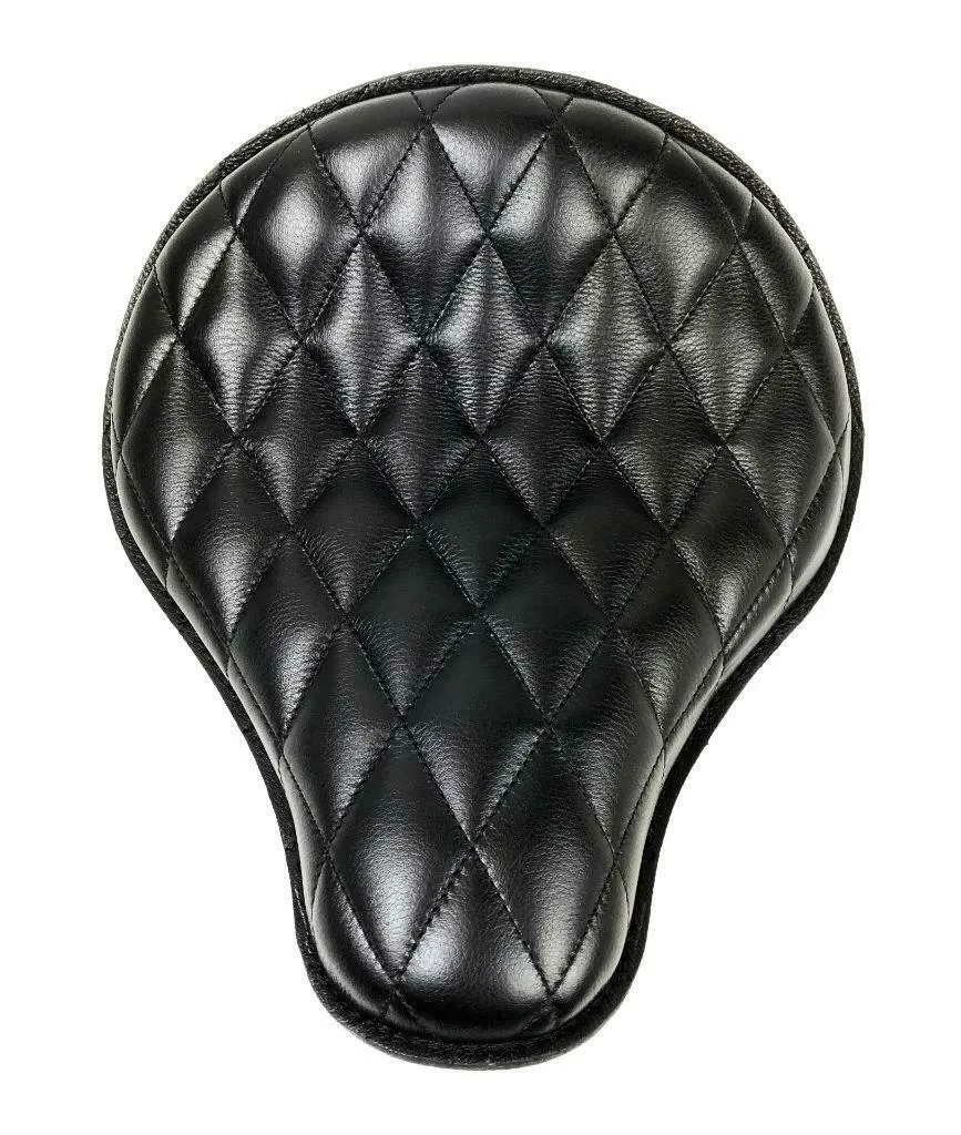 Spring Seat Chopper Sporster Dyna Harley Bobber Blk Diamond Stitched 12x13" fxr