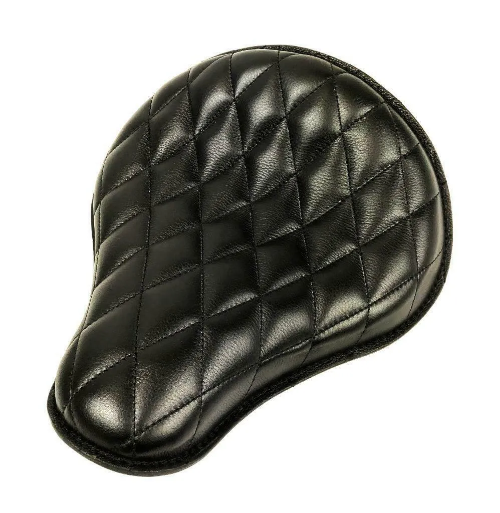 Spring Seat Chopper Sporster Dyna Harley Bobber Blk Diamond Stitched 12x13" fxr