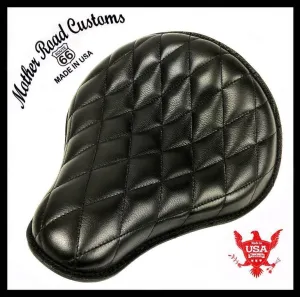 Spring Seat Chopper Sporster Dyna Harley Bobber Blk Diamond Stitched 12x13" fxr
