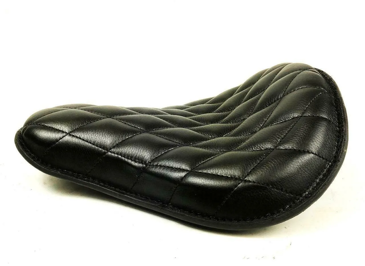 Spring Seat Chopper Sporster Dyna Harley Bobber Blk Diamond Stitched 12x13" fxr