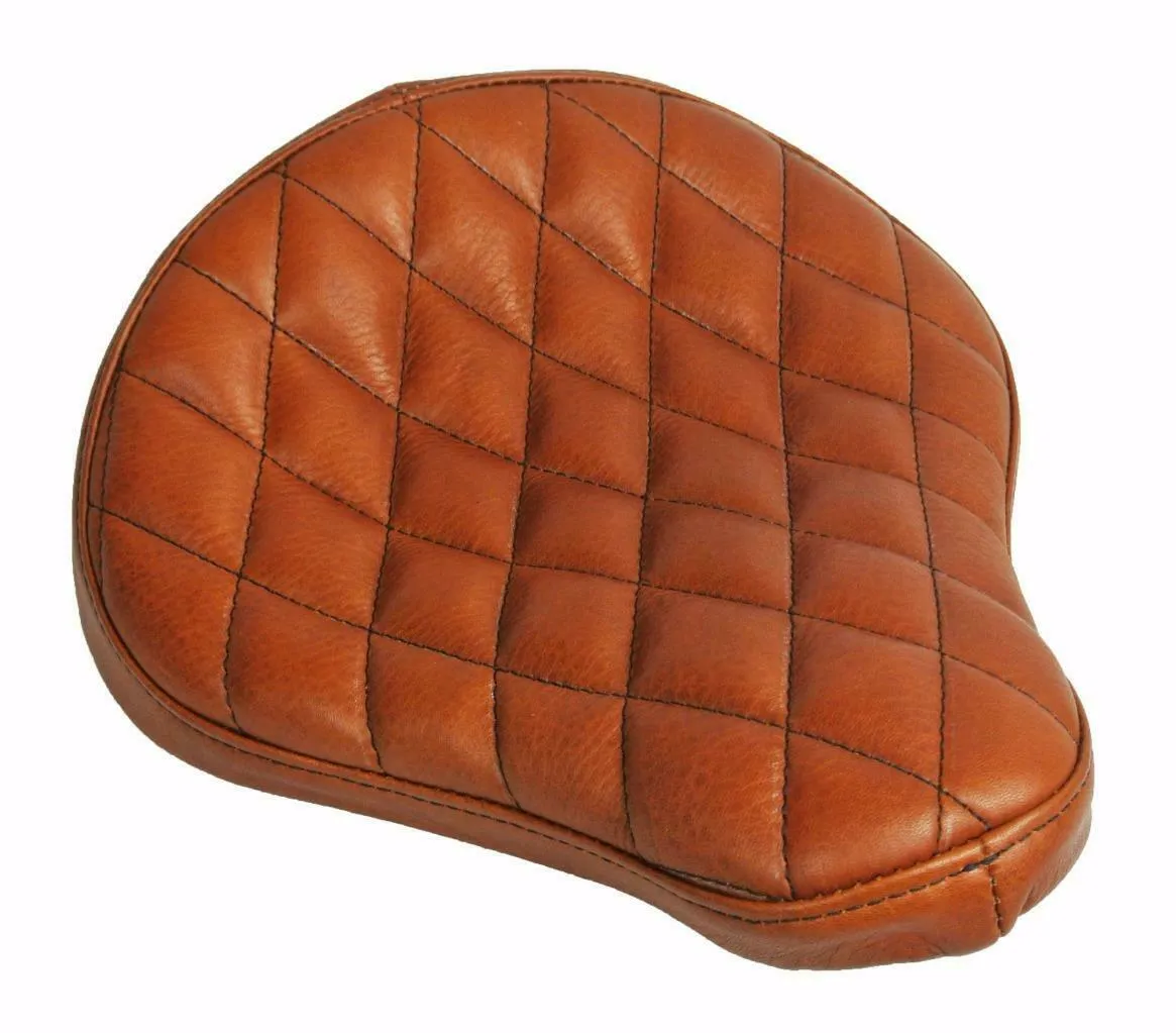 Spring Seat Chopper Sporster Dyna Harley Tan Diamond Stitched 11x13"  fxr