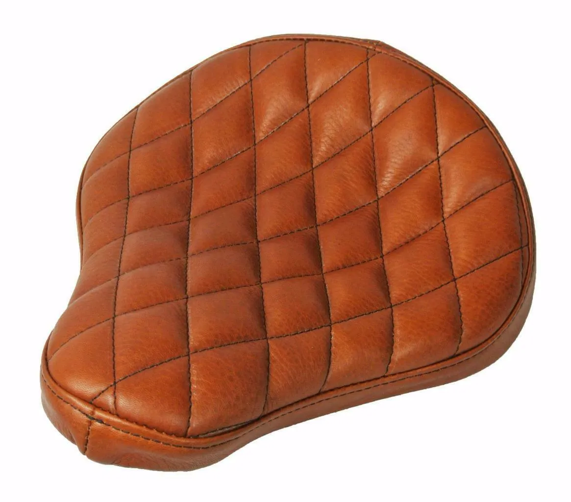 Spring Seat Chopper Sporster Dyna Harley Tan Diamond Stitched 11x13"  fxr