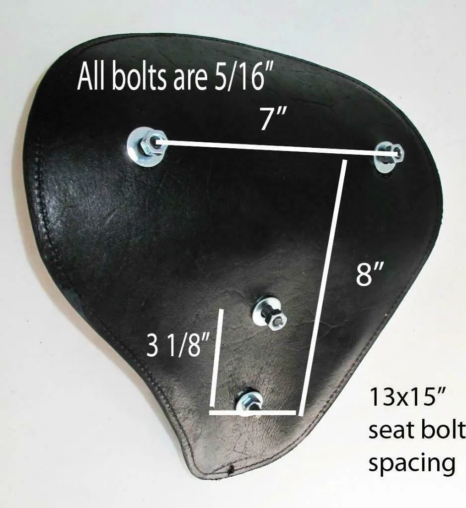 Spring Seat Chopper Sportster Harley Honda 13x15" Brown On Brown Distressed Leather