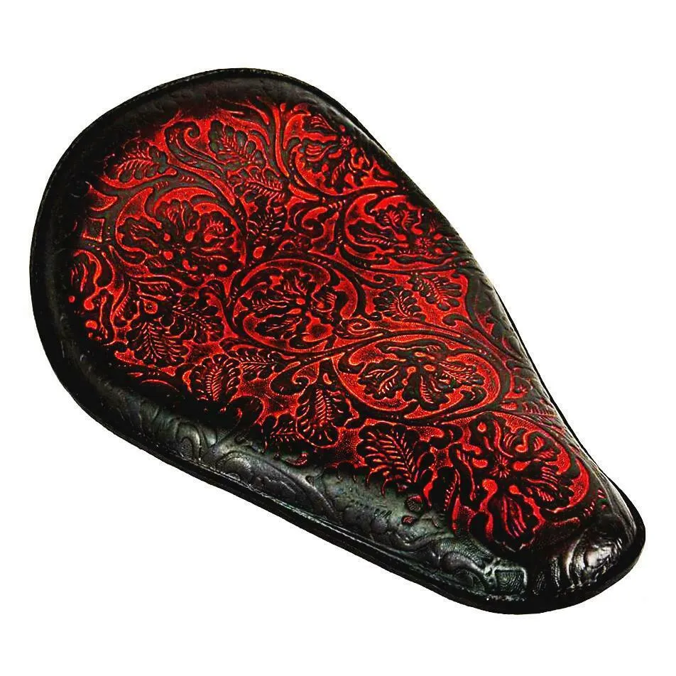 Spring Seat Harley Chopper Bobber Softail Dyna 11X16 AntR Oak Leaf Leather