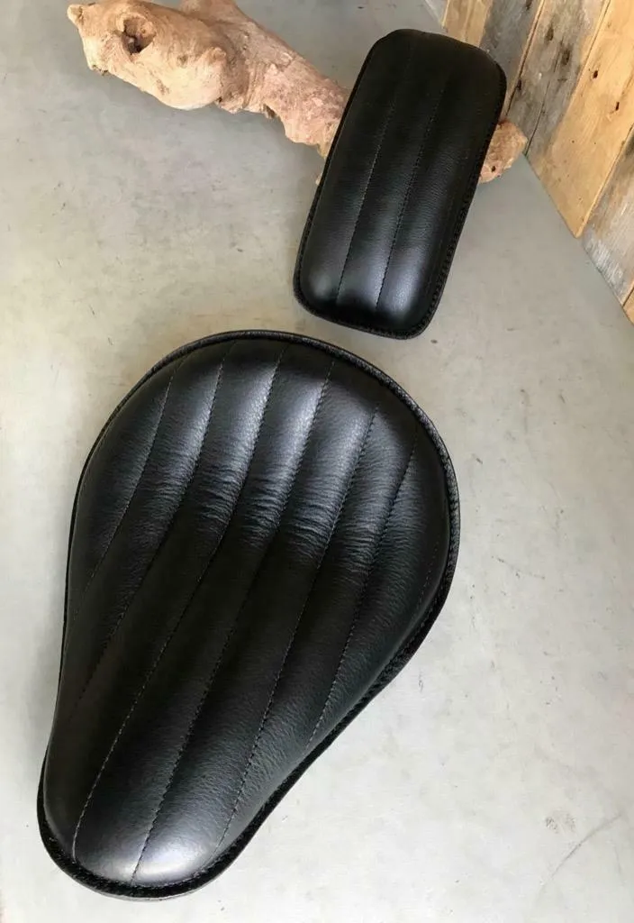 Spring Seat P-Pad Chopper Harley Sportster Bobber Bates Style Tuck Roll Leather