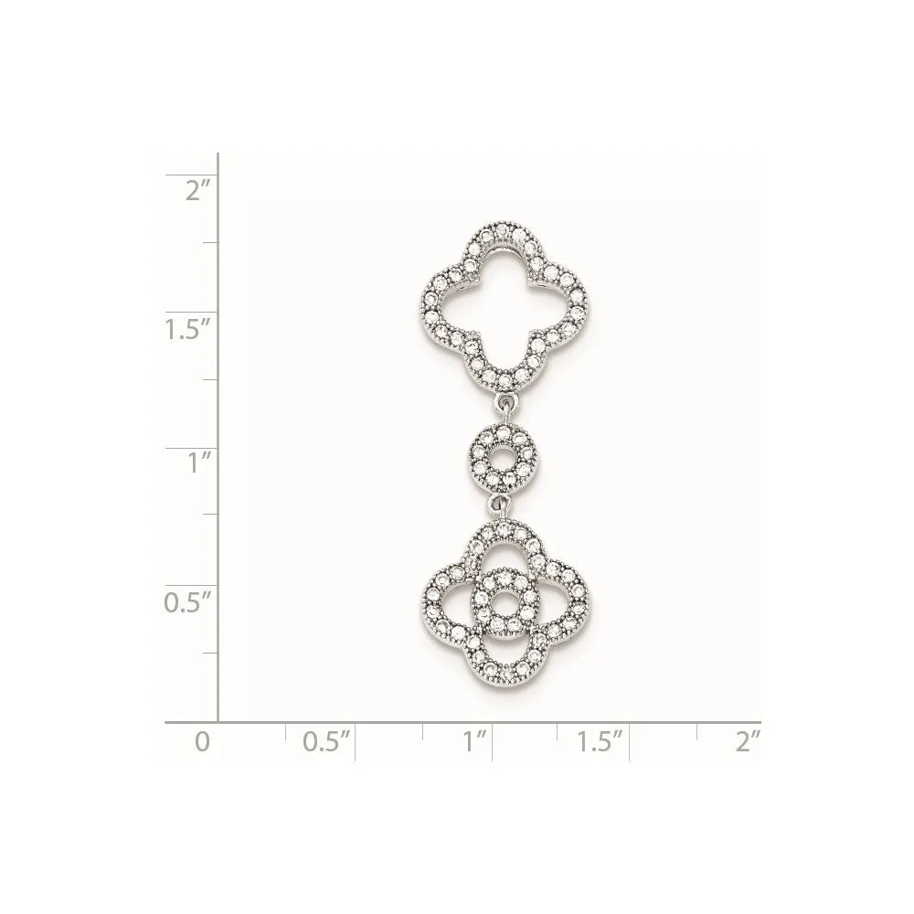 Sterling Silver CZ Chain Slide