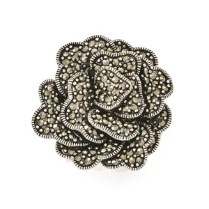 Sterling Silver Marcasite Flower Pendant
